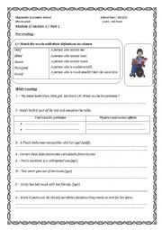 reading comprehension worksheet + lesson plans for 3rd form