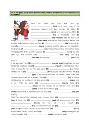 English Worksheet: Present & Past, Simple & Progressive (1)