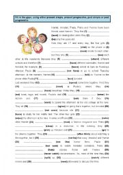 English Worksheet: Present & Past, Simple & Progressive (2)