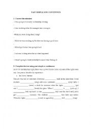 English Worksheet: Past Simple and Continuous