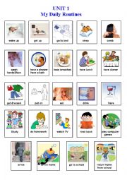 English Worksheet: daily routines