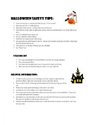 English Worksheet: Halloween Information Sheet for Newcomers to Canada/US
