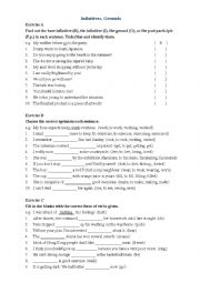 English Worksheet: infinitive and gerund