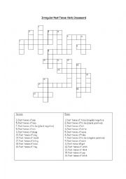 English Worksheet: Irregular Past Tense Verb Crossword