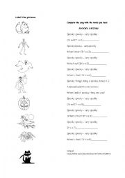 English Worksheet: Spooky Spooky Halloween song