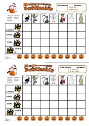 English Worksheet: HALLOWEEN BATTLESHIP