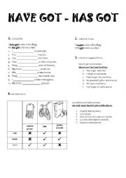 English Worksheet: have got - has got