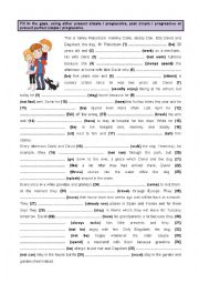 English Worksheet: Present, Past & Present Perfect - Simple & Progressive (1)