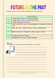 English Worksheet: future in the past