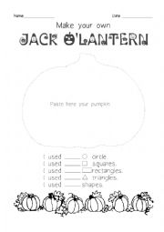 English Worksheet: Pumpkin and shape