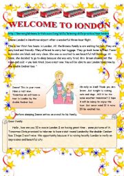 English Worksheet: welcome to London 1 listening