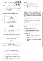 English Worksheet: in the Shadows