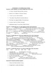 English Worksheet: past tenses worksheet
