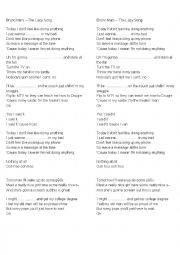 English Worksheet: Bruno Mars - The Lazy Song