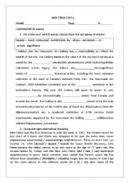 English Worksheet: mid-term test 1 4th formers