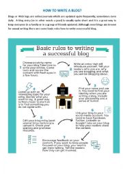 English Worksheet: HOW TO WRITE A BLOG?