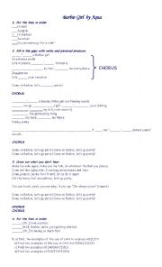 English Worksheet: listening and speaking through song