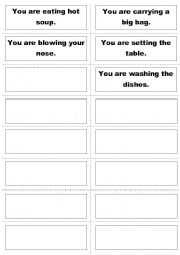 English Worksheet: Present Continuous mime game