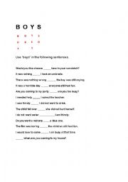 English Worksheet: BOYS