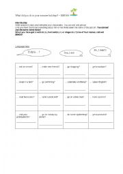 English Worksheet: Bingo - summer holidays