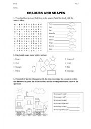 English Worksheet: Colours and shapes