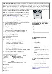 English Worksheet: Hello - Adele