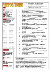 English Worksheet: Prepositions of TIME, PLACE and MOVEMENT