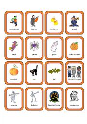 English Worksheet: halloween cards