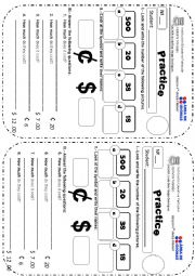 English Worksheet: DOLLARS AND CENTS - SYMBOLS