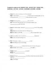 English Worksheet: INDEFINITE PRONOUNS 