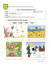 English Worksheet: Test about weather 