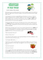 English Worksheet: Christmas in Wales--Dylan Thomas. with key. Level B2