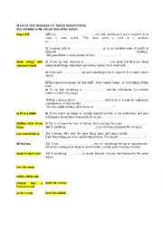 English Worksheet: MUSIC IDIOMS