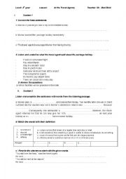 English Worksheet: At the Travel Agency