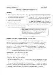 English Worksheet: sharing family responsibilities