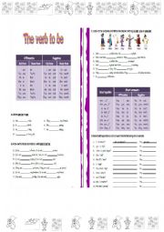 English Worksheet: Verb to be all forms