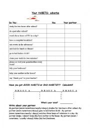 English Worksheet: Adverbs of frequency