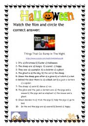 English Worksheet: Shaun the Sheep- Halloween episode