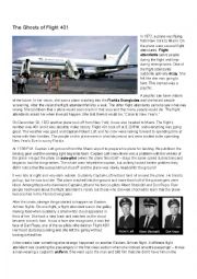 English Worksheet: The Ghosts of Flight 401