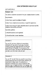 English Worksheet: Job interview role-play