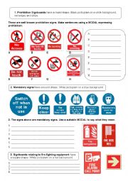 English Worksheet: TECHNICAL ENGLISH. SIGNS AND MODALS.