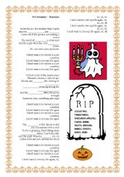 English Worksheet: PET SEMATARY - RAMONES- HALLOWEEN