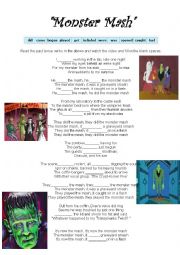 English Worksheet: The Monster Mash
