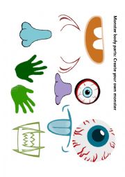 English Worksheet: monster body parts
