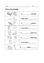 English Worksheet: Practice CVC words