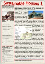 Sustainable houses 1 Reading + questions + KEY 