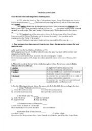 English Worksheet: Worksheet - The American War of Independence