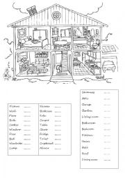 English Worksheet: Rooms and furniture