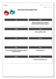 English Worksheet: Senses (and some other adjectives) information gap