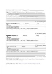 Homework Current Events Worksheet